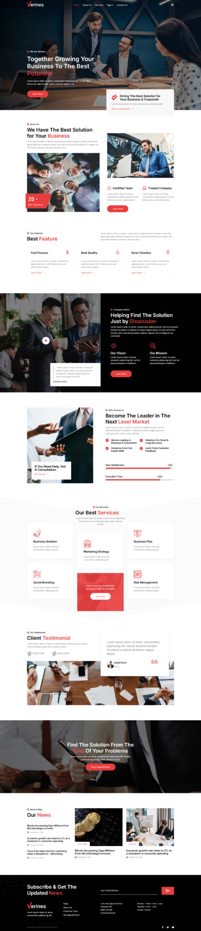 Responsive WordPress website design mockup