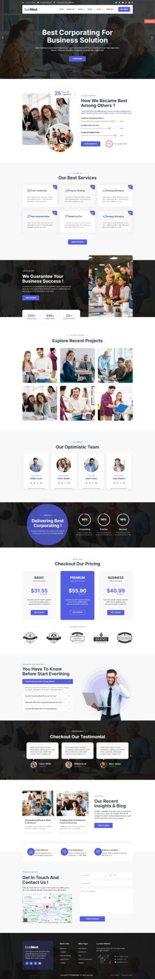 Responsive WordPress website design mockup