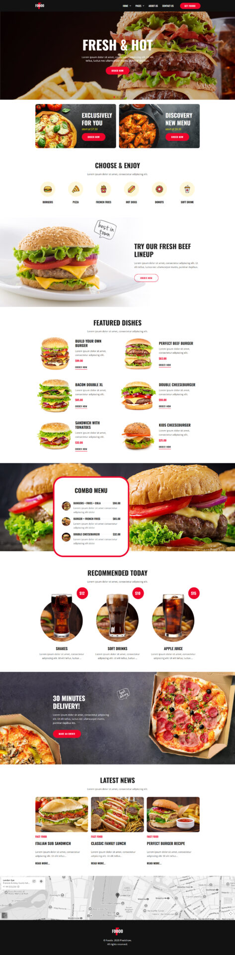 Responsive WordPress website design mockup