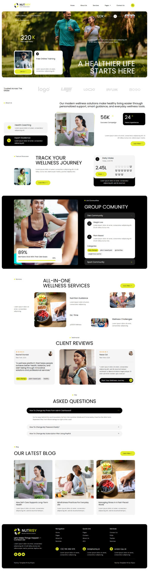 Responsive WordPress website design mockup