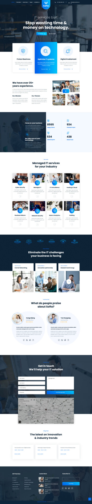 Responsive WordPress website design mockup