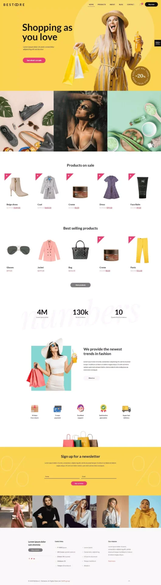 Responsive WordPress website design mockup